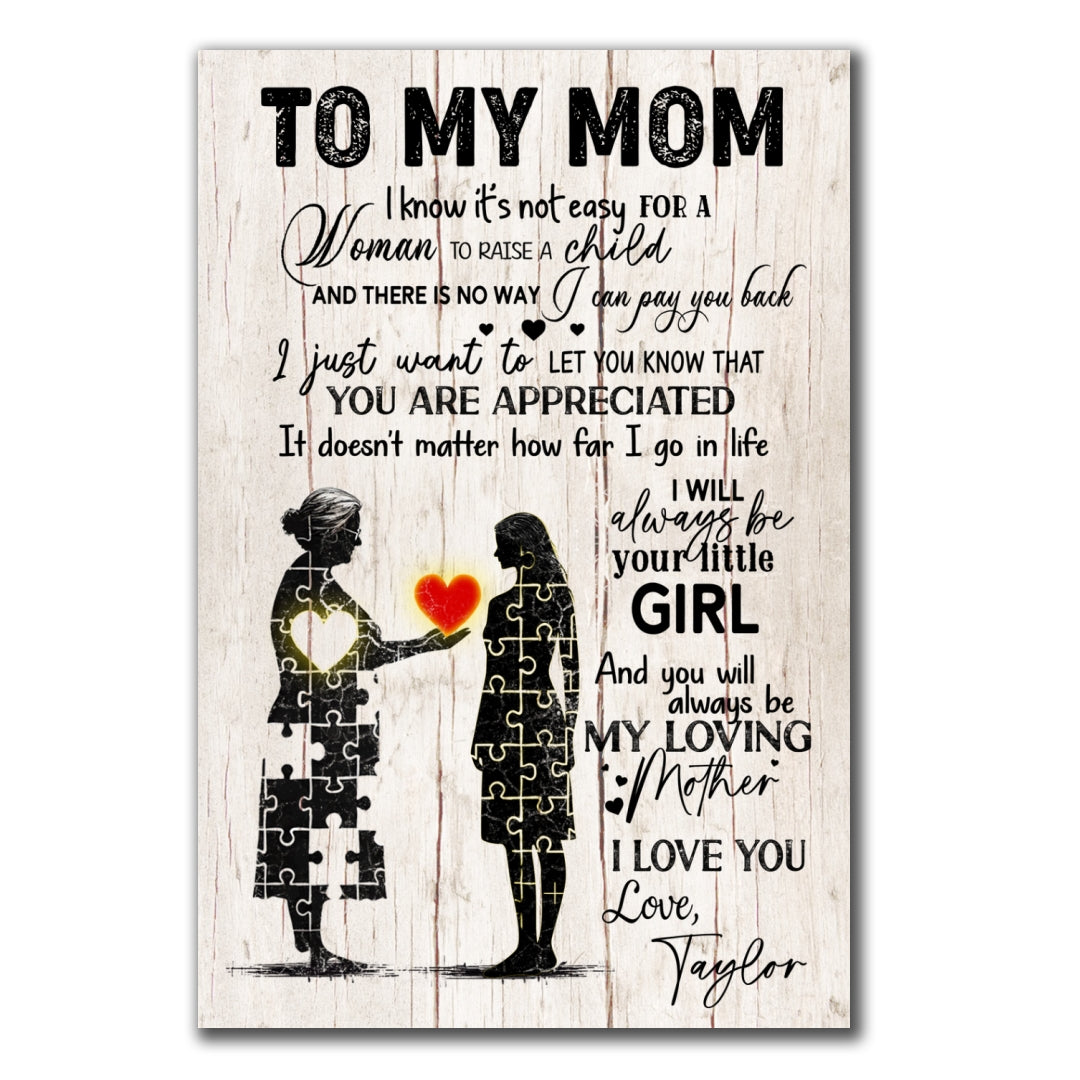 You Are Appreciated Mother Canvas Personalized Gift For Mom