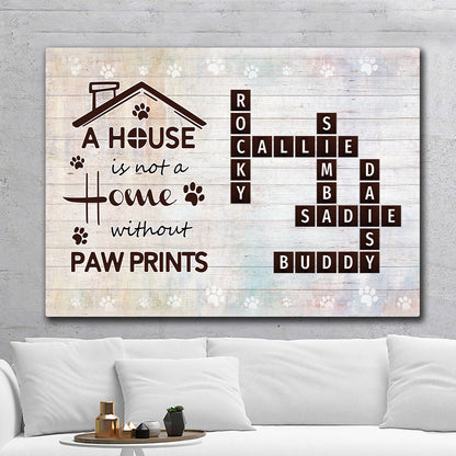 Pawprints Home Crossword Canvas Personalized Gift For Pet Lover