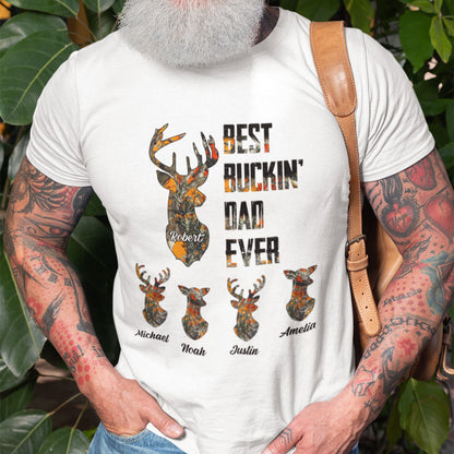 Best Buckin' Dad Ever Personalized Shirt Gift For Dad, Hunting Lovers