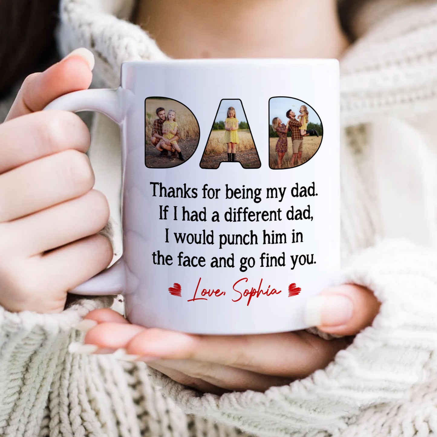 Thanks For Being My Dad Gift From Children Personalized Mug