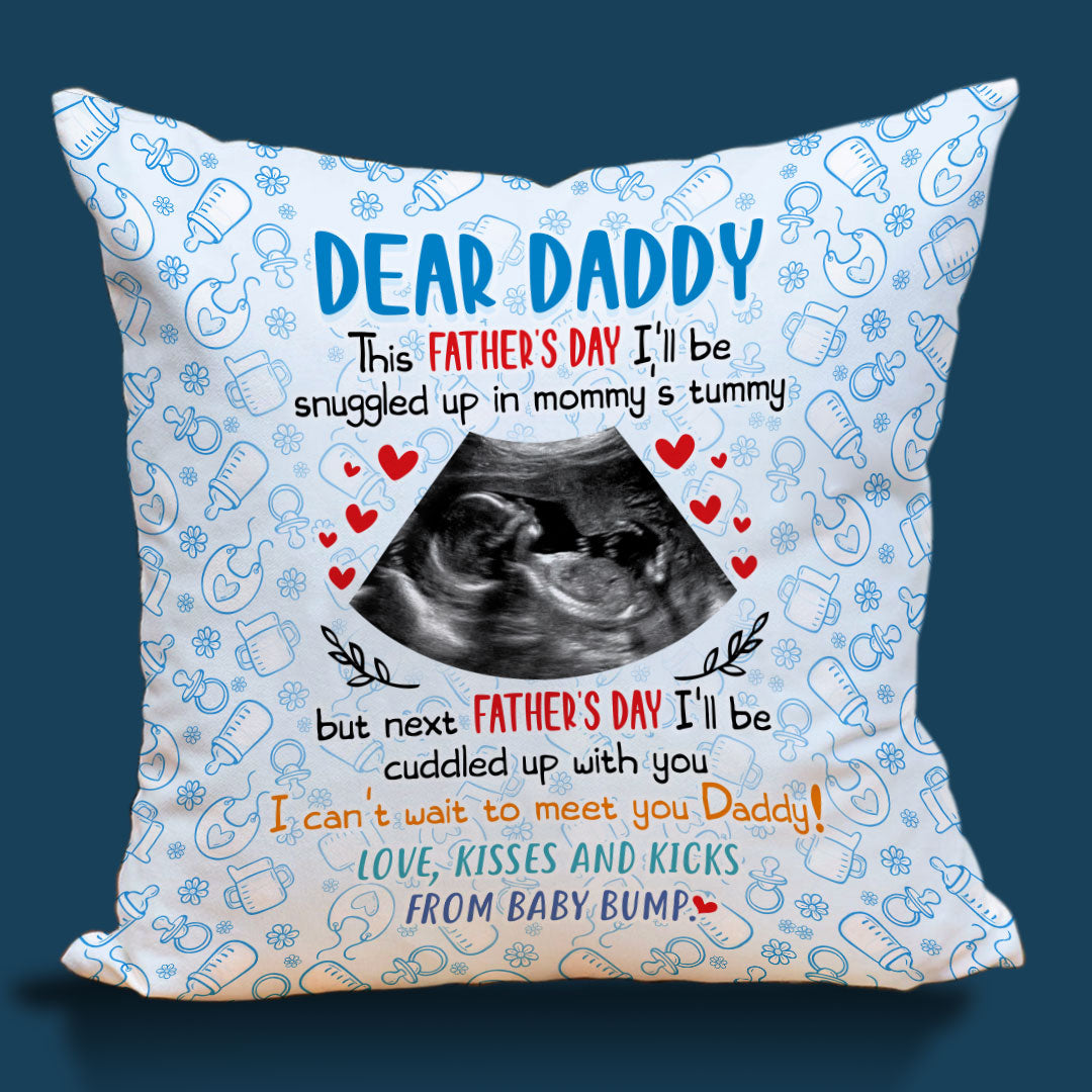 Personalized Gift For Expecting Dad Father's Day From Baby Bump Pillow