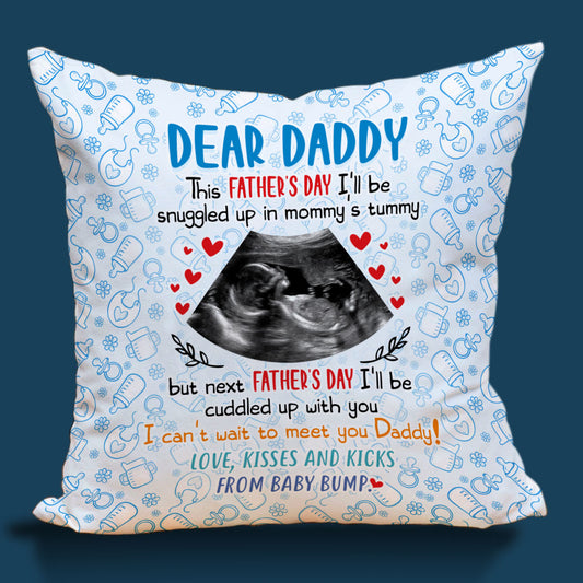 Personalized Gift For Expecting Dad Father's Day From Baby Bump Pillow