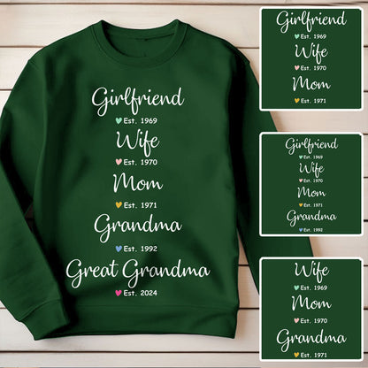 Wife Mom Grandma Shirt - Personalized Gifts For Mother & Grandmother