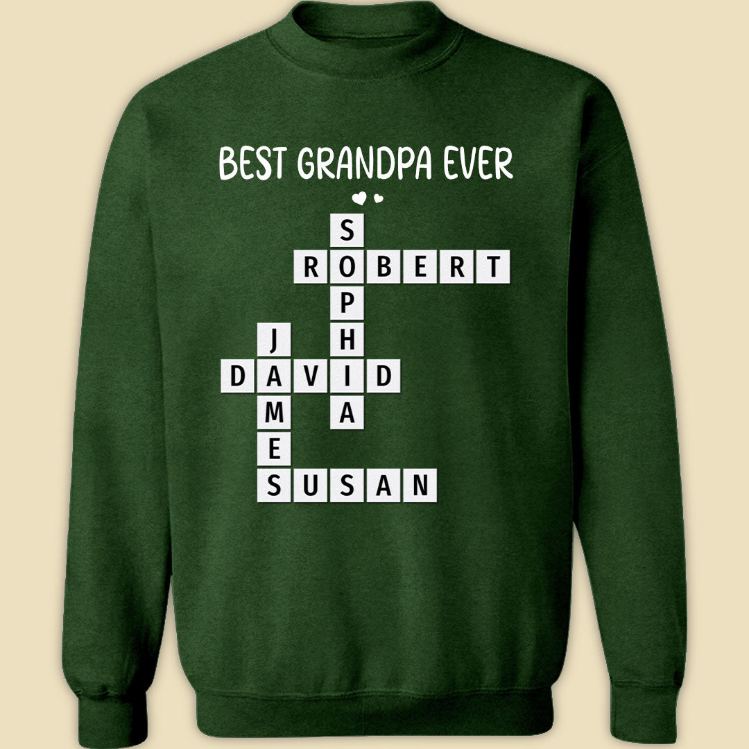 Best Grandpa Ever Crossword Shirt Personalized Gift For Dad