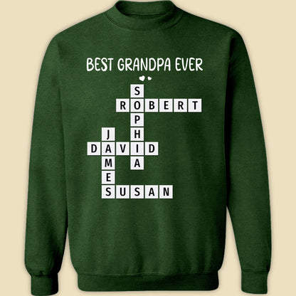 Best Grandpa Ever Crossword Shirt Personalized Gift For Dad