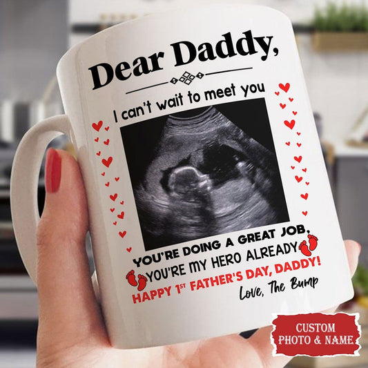 Personalized Happy 1st Father's Day From The Bump Mug Gift For New Dad