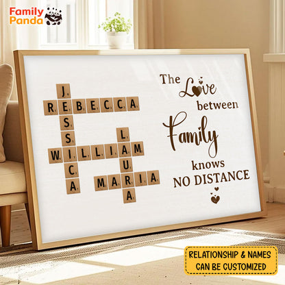 No Distance Love Crossword Puzzle Poster Personalized Gift For Family