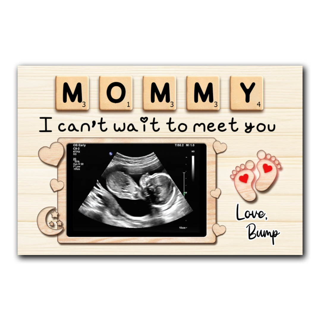 Mommy I Can't Wait To Meet You Canvas Personalized Gift For Mom To Be