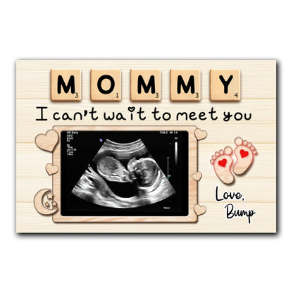 Mommy I Can't Wait To Meet You Canvas Personalized Gift For Mom To Be
