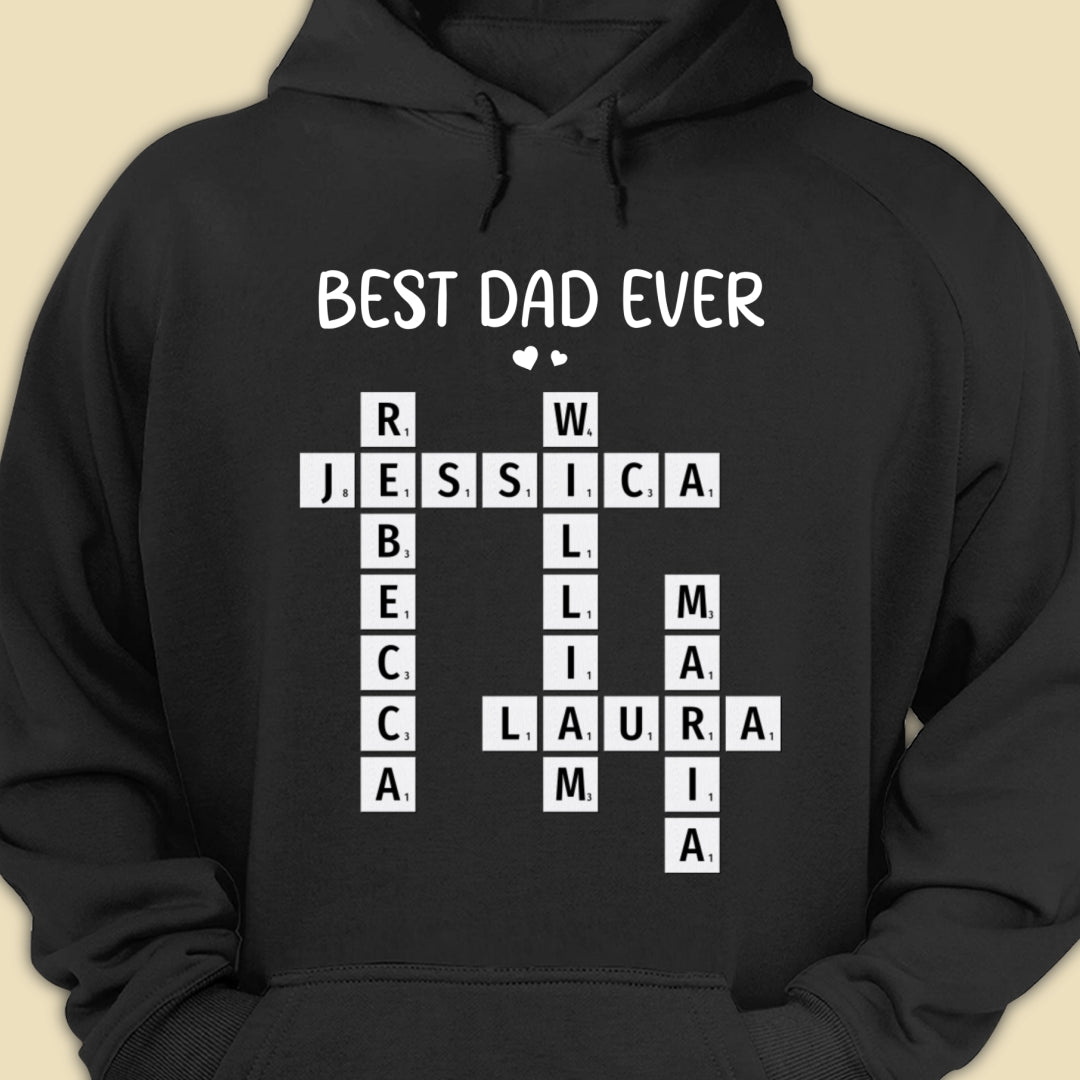 Best Dad Ever Crossword Shirt Personalized Gift For Dad