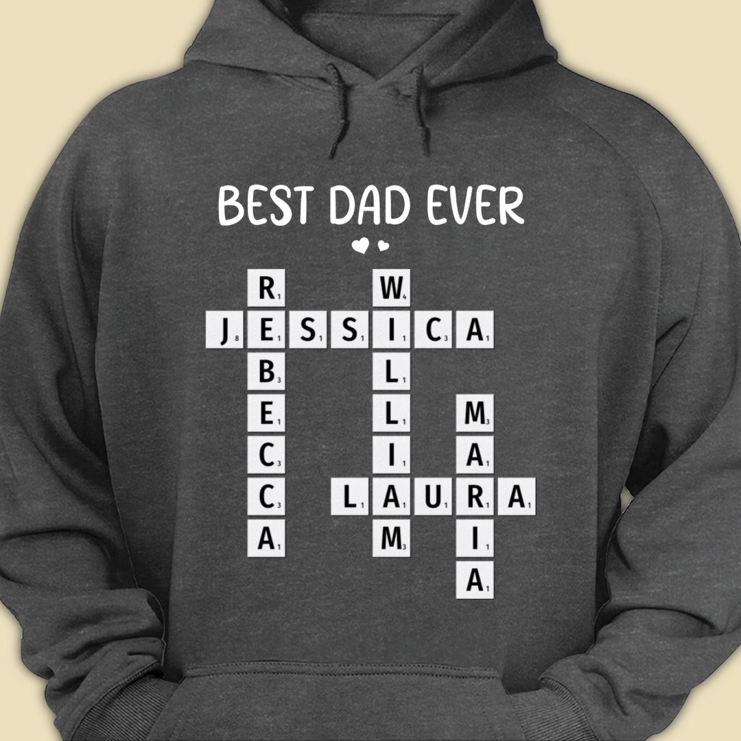 Best Dad Ever Crossword Shirt Personalized Gift For Dad