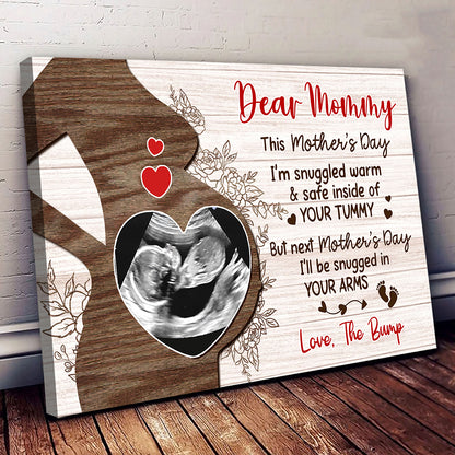 I'll Be Snuggled Canvas Personalized Mother's Day Gift For Mom To Be