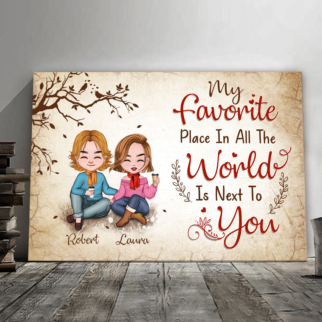Favorite Place In The World Couple Sitting Personalized Canvas For Couple