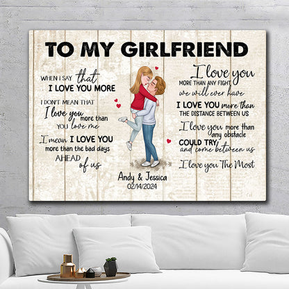When I Say I Love You More Personalized Canvas Romantic Gift For Girlfriend