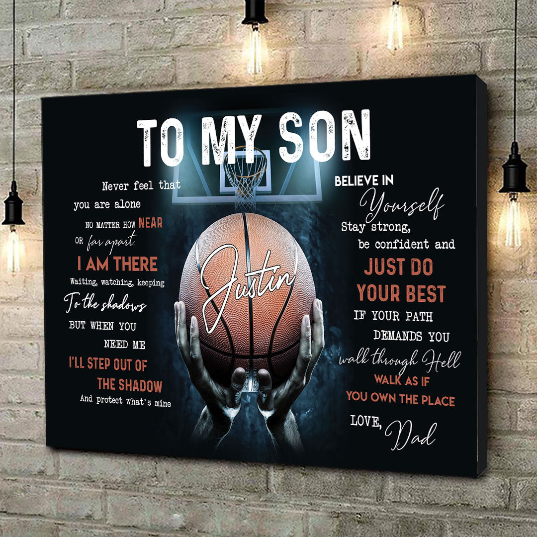 Personalized Basketball Gift To My Son From Dad Canvas Gift For Son