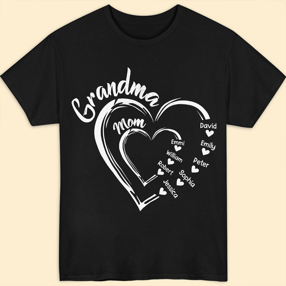 Grandma Mom Heart Meaningful T-shirt Personalized Gift For Grandma