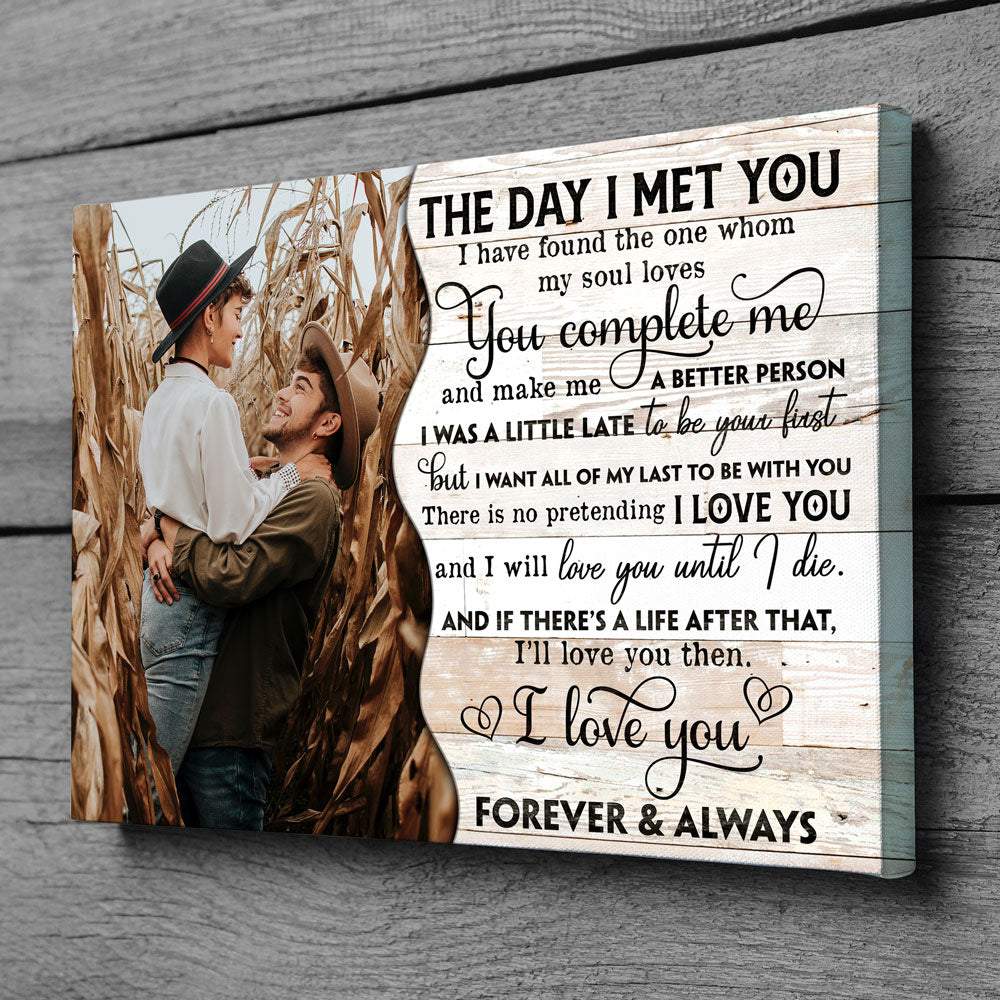 Couple Wedding Anniversary The Day I Met You Personalized Canvas