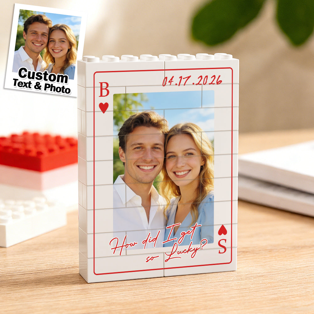 Personalized Photo Bricks Frame, Decor Gift For Couple