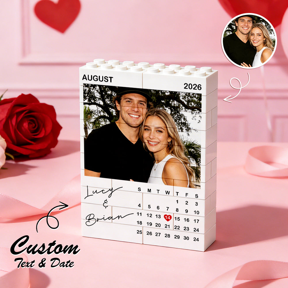 Personalized Photo Bricks Frame, Decor Gift For Couple