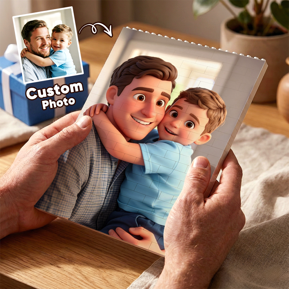 Personalized Photo Bricks Frame, Decor Gift For Couple