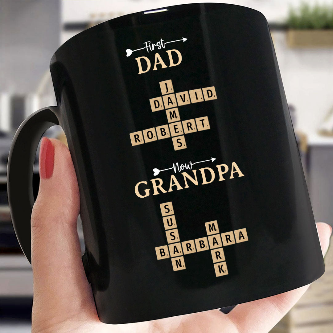 Now Grandpa Crossword Puzzle Mug Personalized Gift For Grandpa