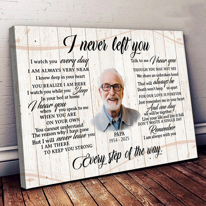 Personalized Image I Never Left You Memorial Christmas Gift Canvas