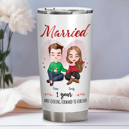 Married 1 Year Tumbler Personalized Anniversary Gift By Year For Couple