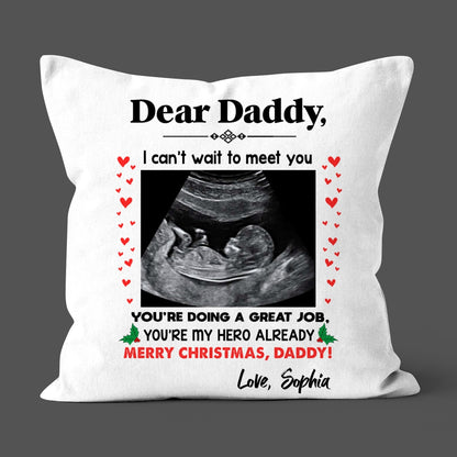 You're My Hero Christmas Throw Pillow Personalized Gift For Expecting Dad