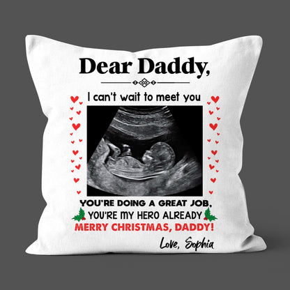 You're My Hero Christmas Throw Pillow Personalized Gift For Expecting Dad