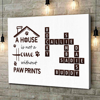 Pawprints Home Crossword Canvas Personalized Gift For Pet Lover