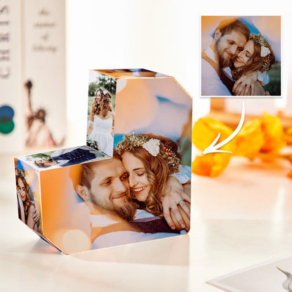 Custom Photo Cube Infinity Folding Multiphoto Cube Gifts For Dad