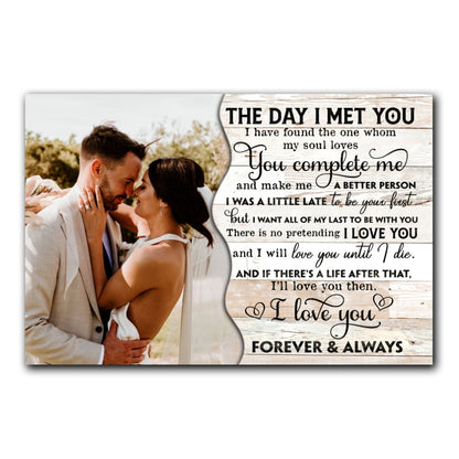 Couple Wedding Anniversary The Day I Met You Personalized Canvas