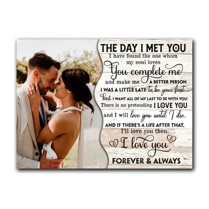 Couple Wedding Anniversary The Day I Met You Personalized Canvas