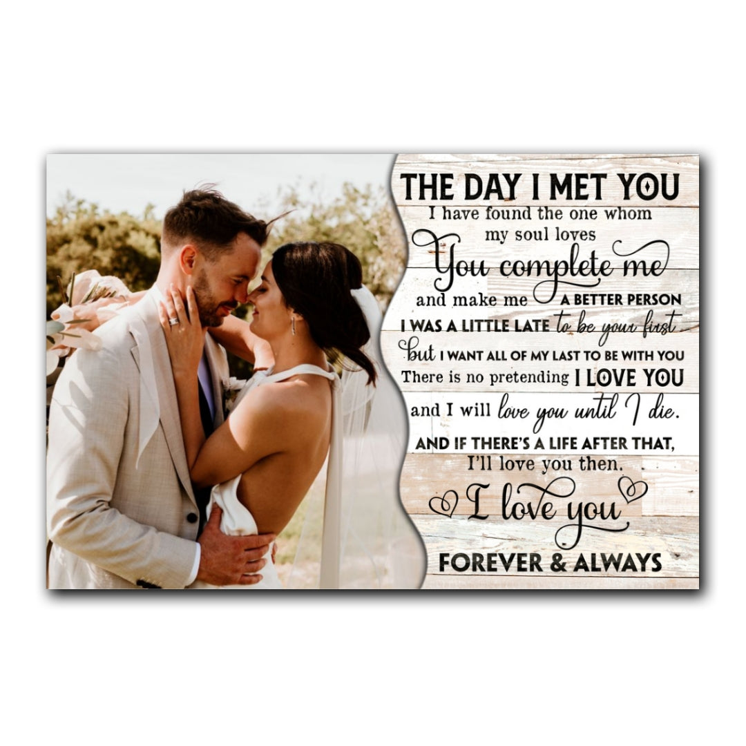 Couple Wedding Anniversary The Day I Met You Personalized Canvas