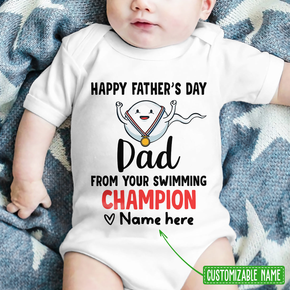 Happy Father's Day Dad Baby Onesie Personalized Father's Day Gift