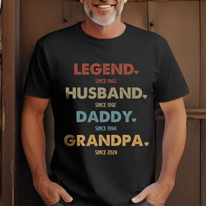 Grandpa Legend Husband Daddy Vintage Personalized Shirt