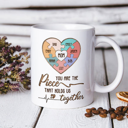 Mom Colorful Mother Heart Puzzle Meaningful Personalized Mug