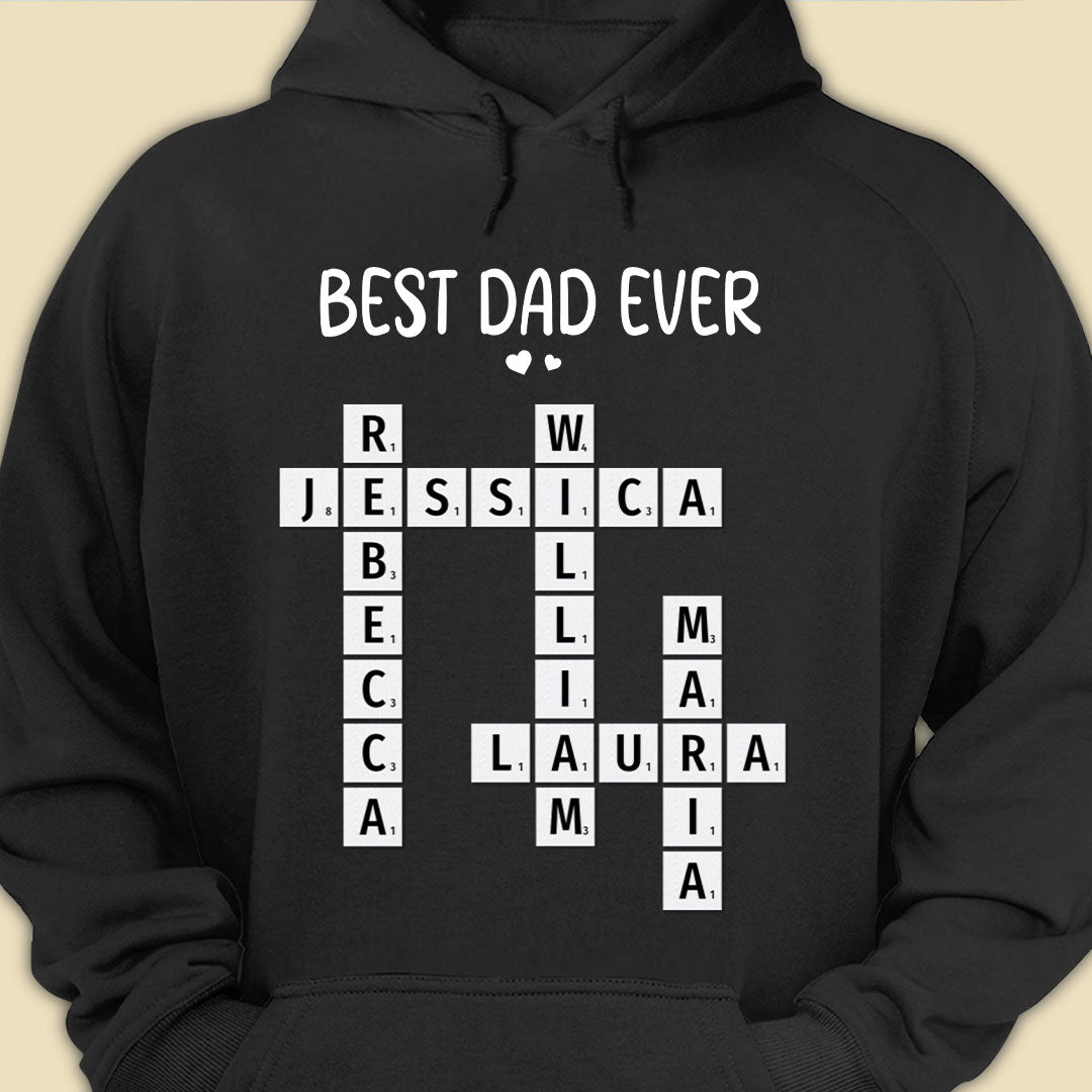Best Dad Ever Crossword Shirt Personalized Gift For Dad