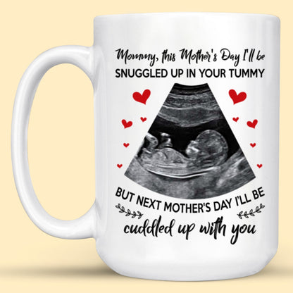 Personalized Mommy Snuggled Up In Tummy Mug Mother's Day Gift For Expecting Mom