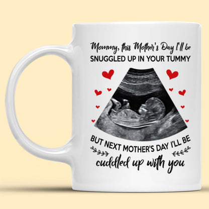 Personalized Mommy Snuggled Up In Tummy Mug Mother's Day Gift For Expecting Mom