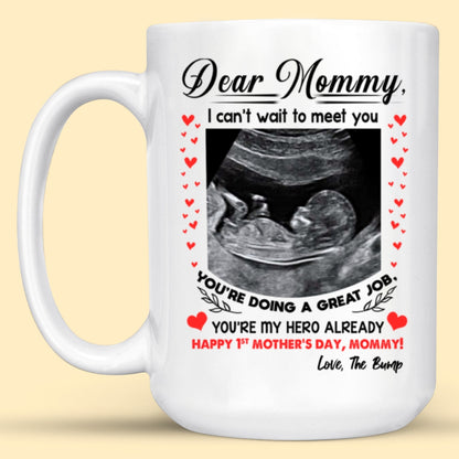 Personalized Gift For Mom To Be Happy 1st Mothers Day From The Bump Mug