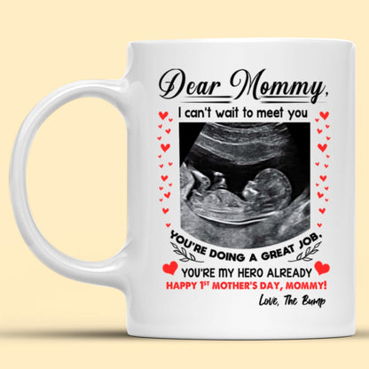 Personalized Gift For Mom To Be Happy 1st Mothers Day From The Bump Mug
