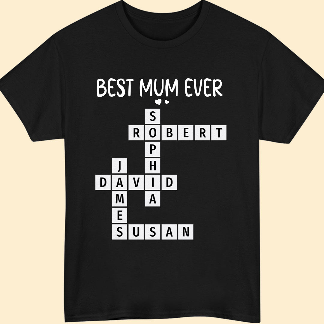 Best Mum Ever Crossword Shirt Personalized Gift For Mother