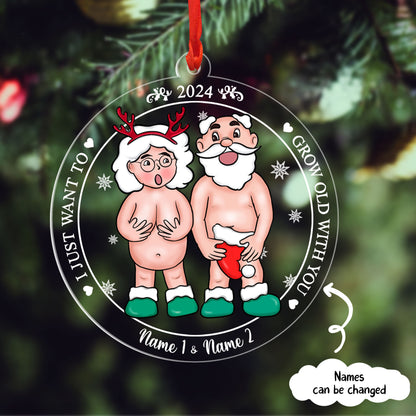 Personalized Funny Want To Grow Old Christmas Gift For Couple Ornament