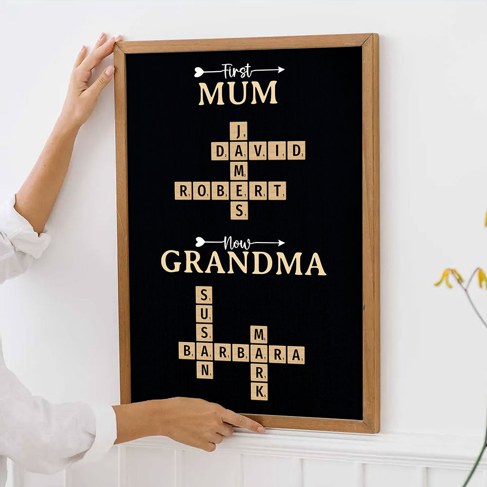Now Grandma Crossword Puzzle Poster Personalized Gift For Grandma