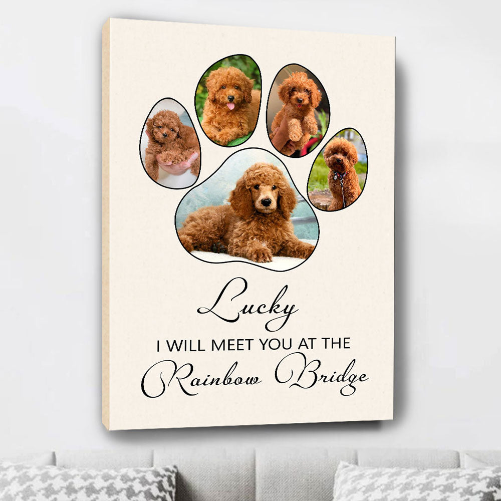 Meet At The Rainbow Bridge Canvas Personalized Memorial Gift For Pet Lover