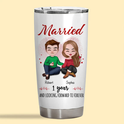 Married 1 Year Tumbler Personalized Anniversary Gift By Year For Couple