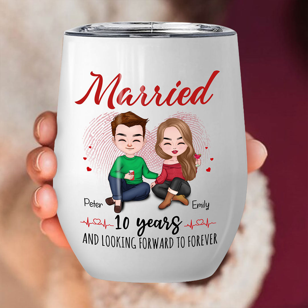 Married 10 Years Tumbler Personalized Anniversary Gift By Year For Couple