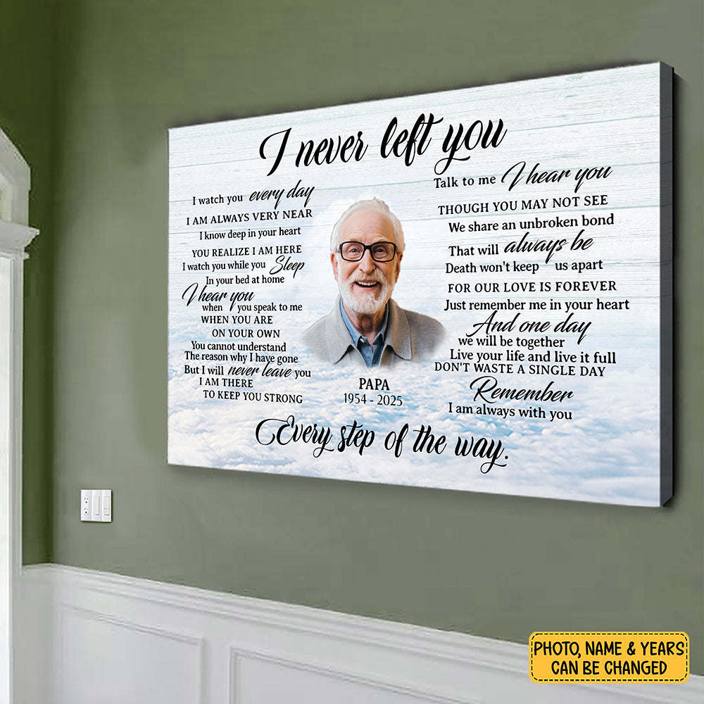 Personalized Image I Never Left You Memorial Christmas Gift Canvas