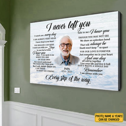 Personalized Image I Never Left You Memorial Christmas Gift Canvas